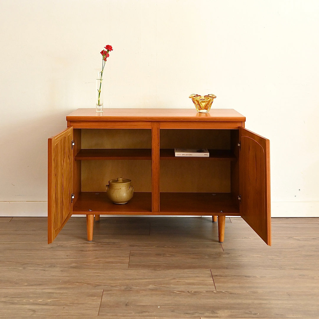 Mid Century Teak Sideboard LP Record Cabinet by Noblett
