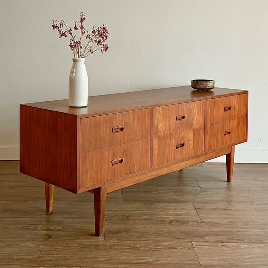 Mid Century Teak Sideboard Dresser Drawers Low Boy Entertainment Unit