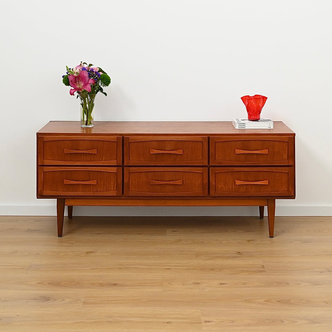 Mid Century Teak Sideboard Dresser Drawers Lowboy by Berryman - Refinished