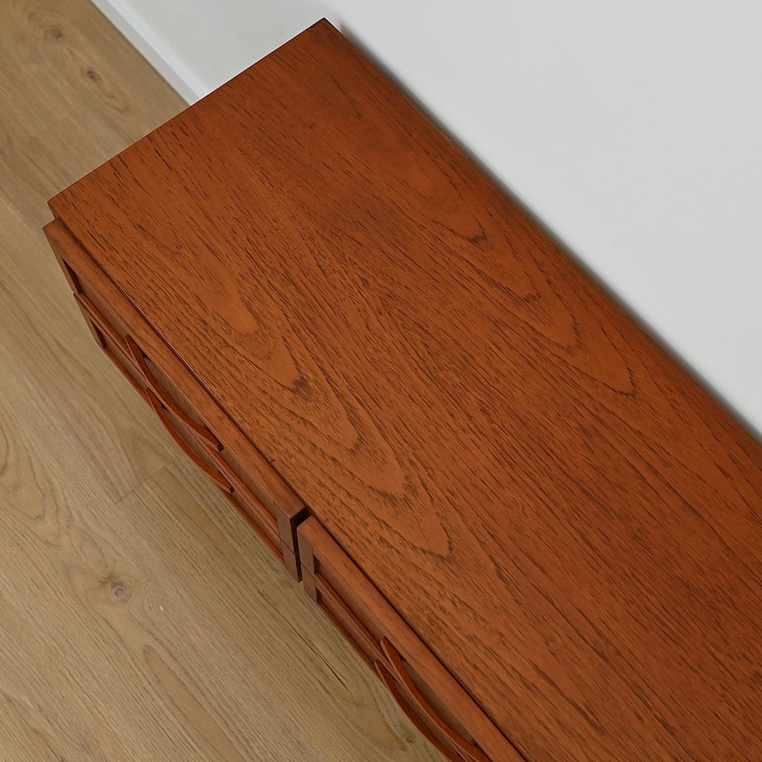 Mid Century Teak Sideboard Dresser Drawers Lowboy by Berryman - Refinished
