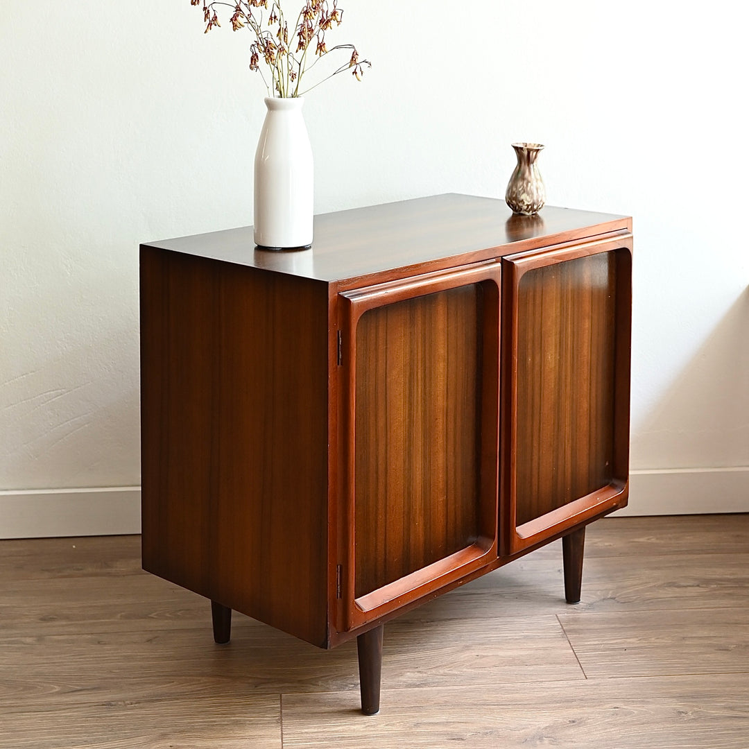 Mid Century Walnut Sideboard LP Record Cabinet by Chiswell