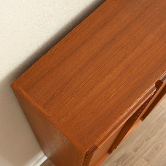 Mid Century Teak Sideboard Buffet Bar Cabinet by Chiswell