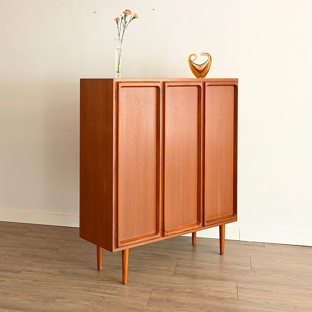 Mid Century Teak Sideboard Buffet Bar Cabinet by Chiswell