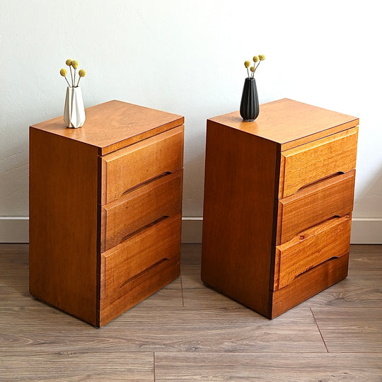 Mid Century Teak Bedside Tables Night Stands