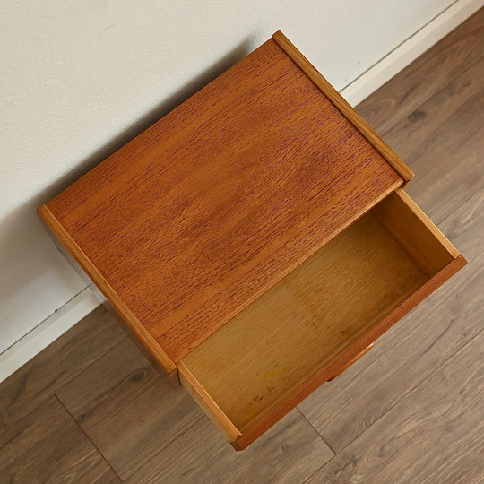 Parker Mid Century Teak Bedside Table and another