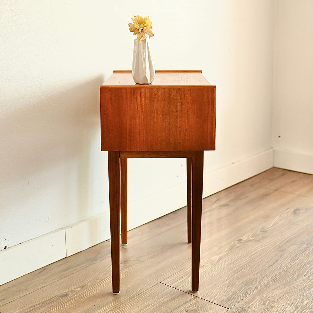 Parker Mid Century Teak Bedside Table and another