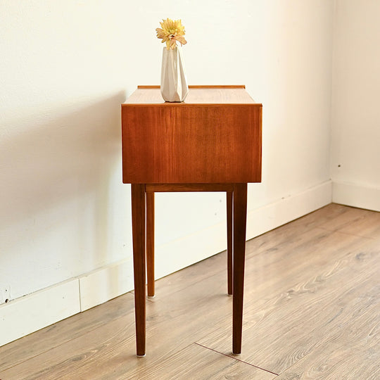 Parker Mid Century Teak Bedside Table and another