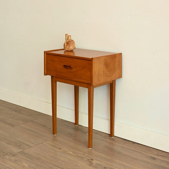 Parker Mid Century Teak Bedside Table and another