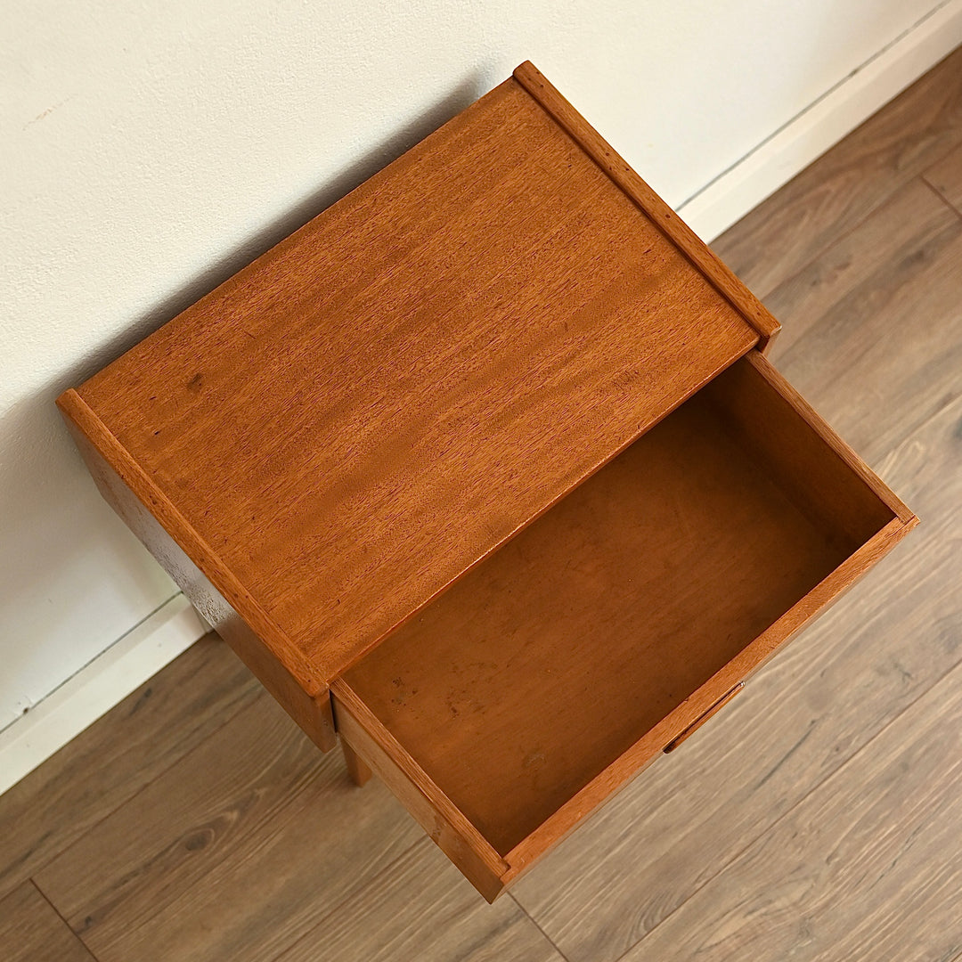 Parker Mid Century Teak Bedside Table and another