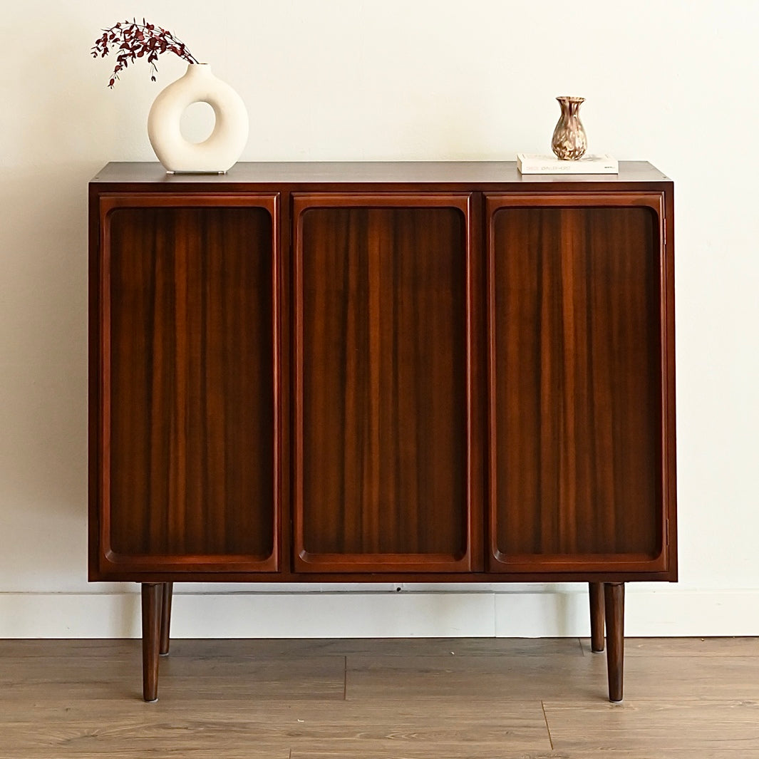 Mid Century Walnut Sideboard Buffet Credenza Cabinet by Chiswell