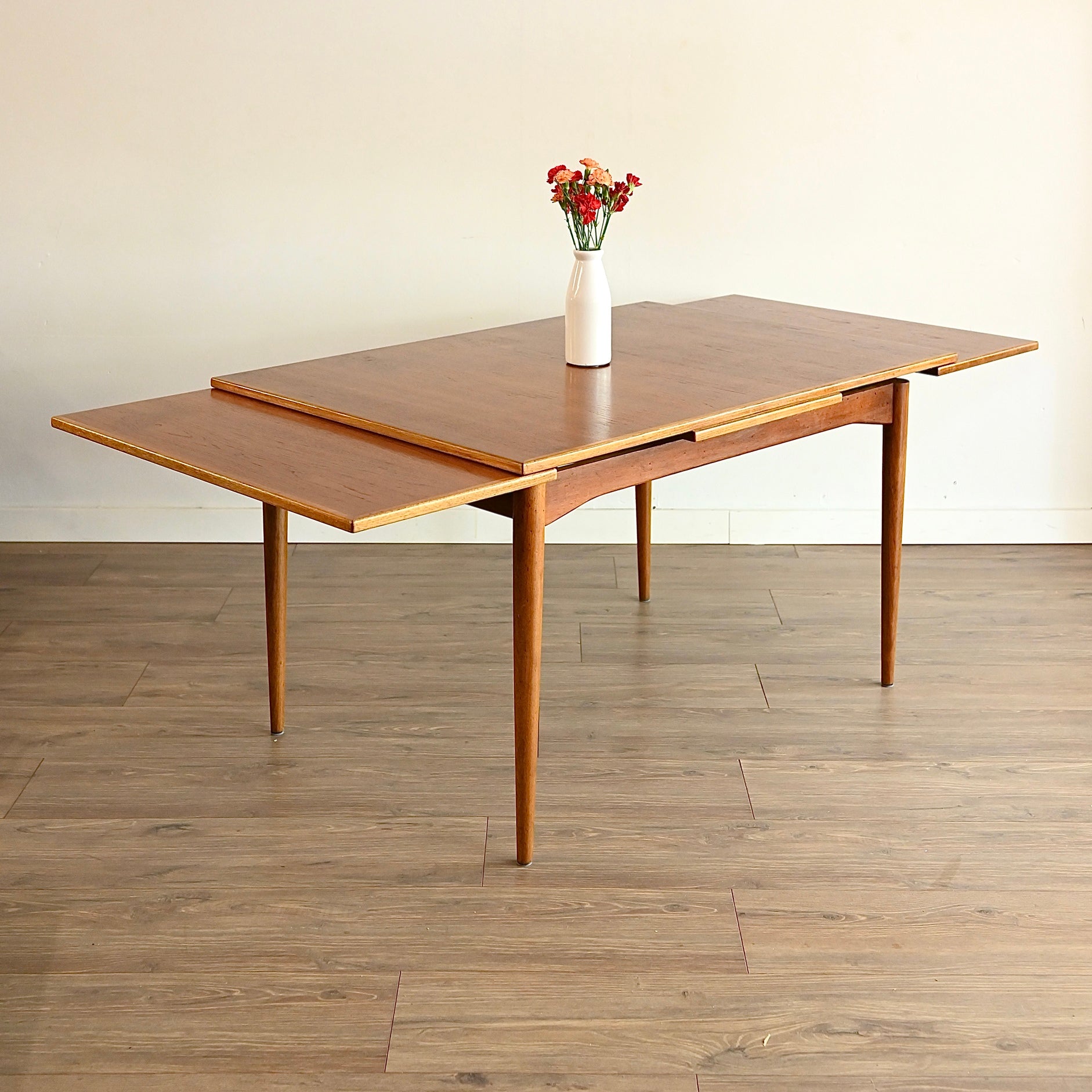 Parker Mid Century Teak Nordic Extendable Dining Table