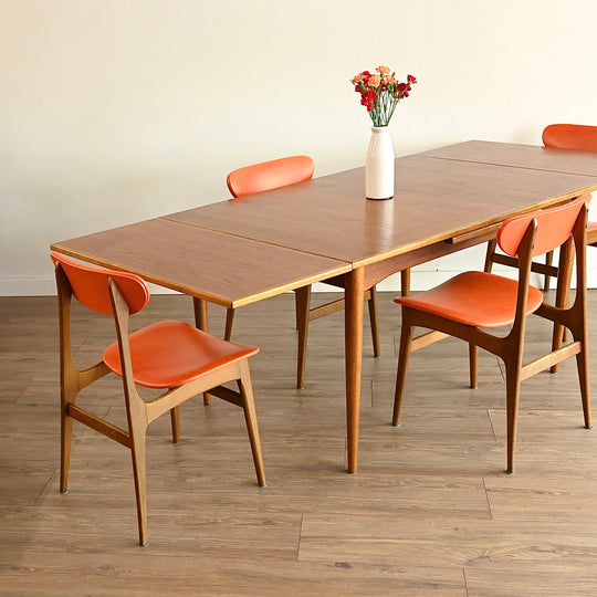 Parker Mid Century Teak Nordic Extendable Dining Table