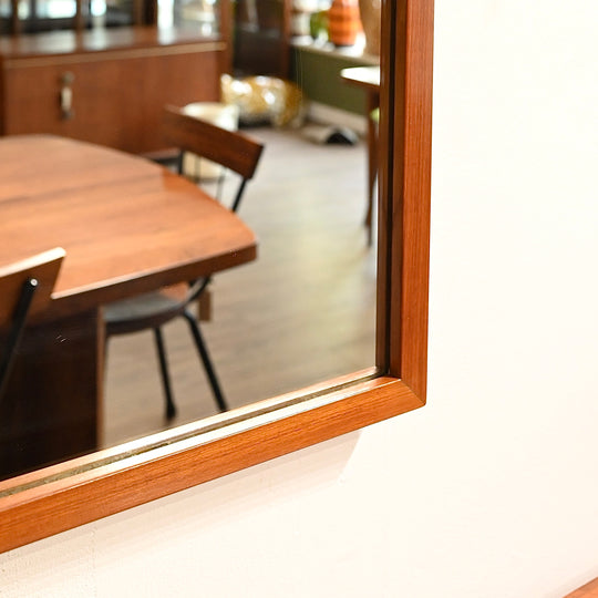 Mid Century Teak Wall Mirror