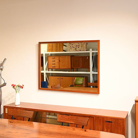 Mid Century Teak Wall Mirror