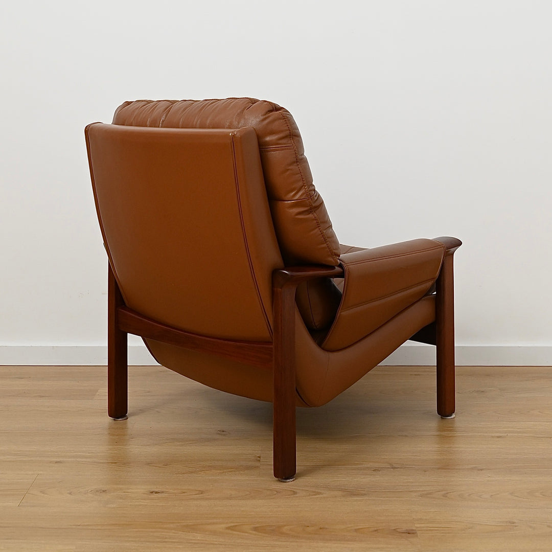 Tessa T21 Tan Leather Lounge Suite by Fred Lowen with Swivel Armchair