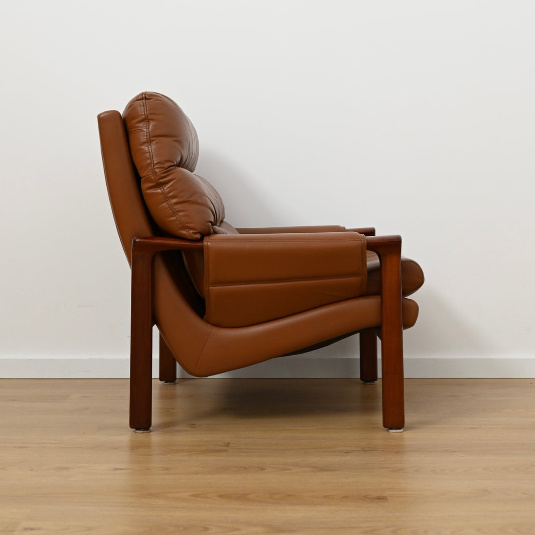 Tessa T21 Tan Leather Lounge Suite by Fred Lowen with Swivel Armchair