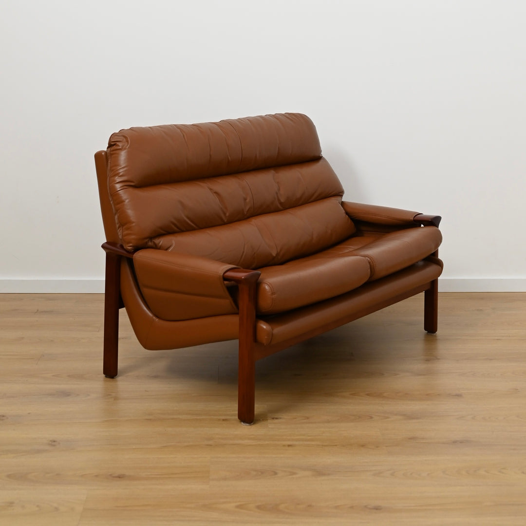 Tessa T21 Tan Leather Lounge Suite by Fred Lowen with Swivel Armchair