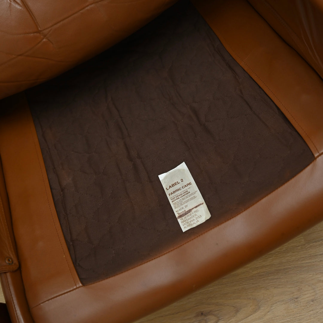 Tessa T21 Tan Leather Lounge Suite by Fred Lowen with Swivel Armchair