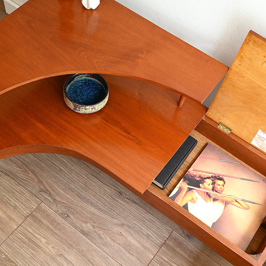 Mid Century Teak Corner Coffee Side Table