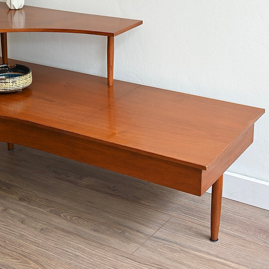 Mid Century Teak Corner Coffee Side Table