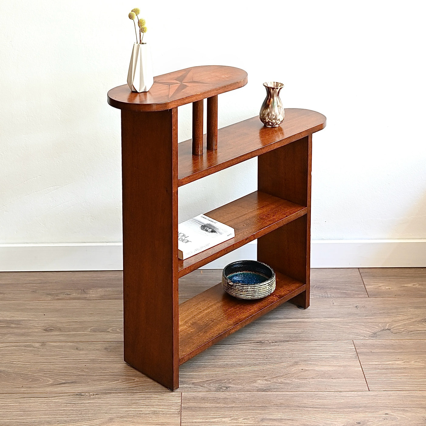 Mid Century Oak Bookshelf Side Table