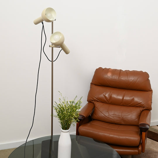 Mid Century Oslo Twin Head Chrome Standing Lamp