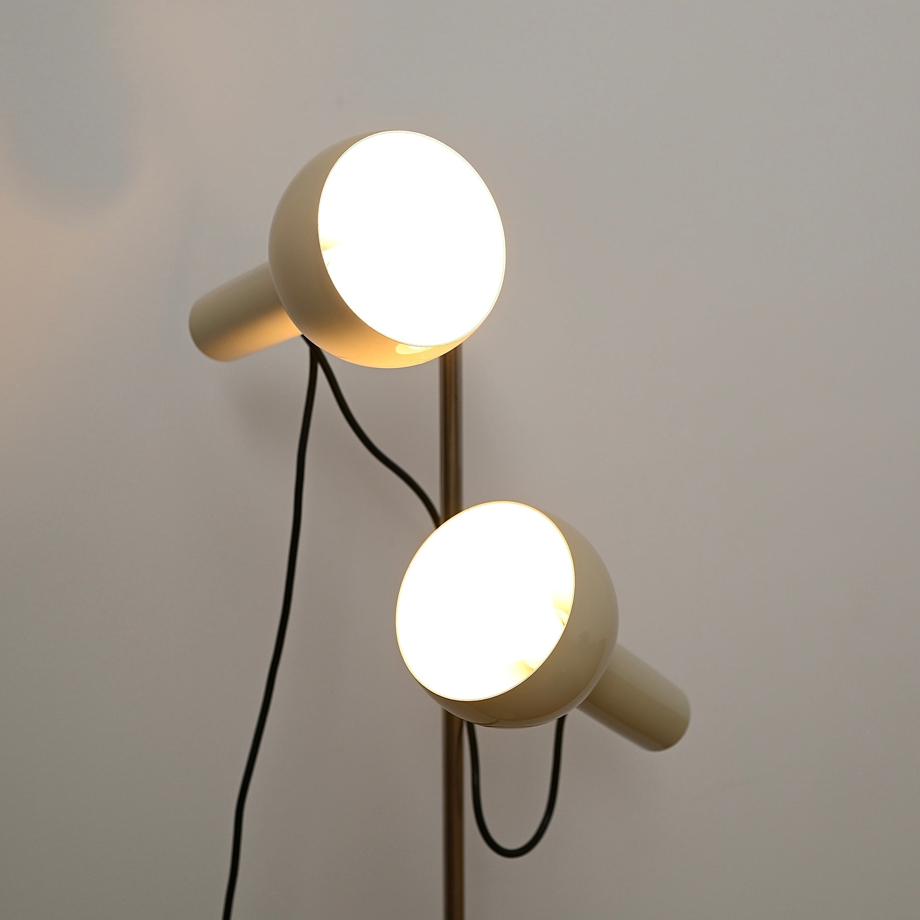 Mid Century Oslo Twin Head Chrome Standing Lamp