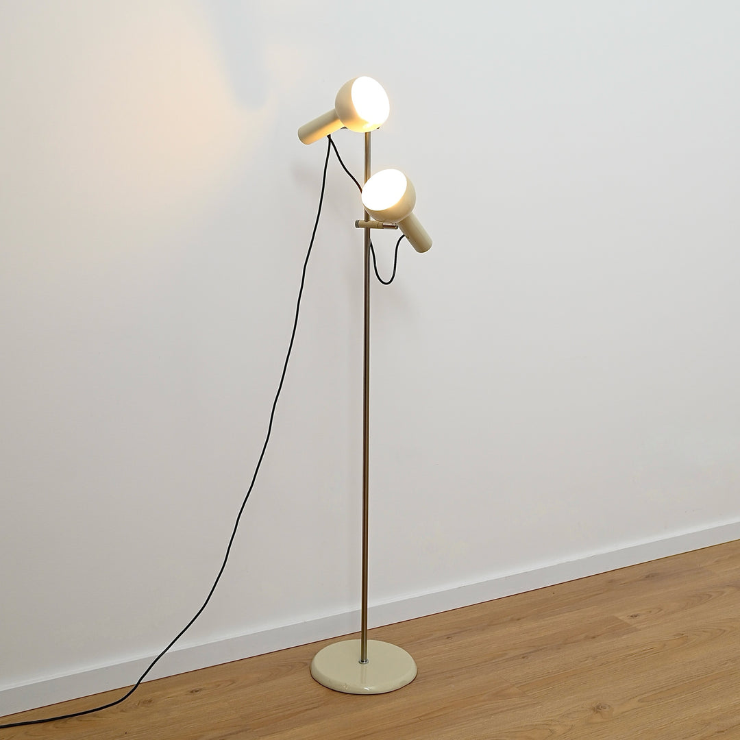 Mid Century Oslo Twin Head Chrome Standing Lamp