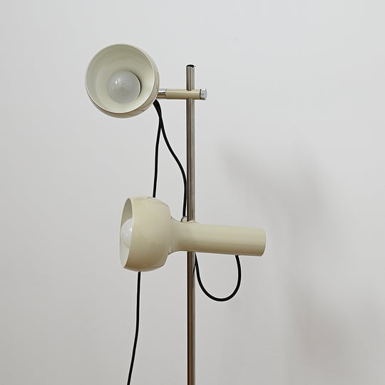 Mid Century Oslo Twin Head Chrome Standing Lamp