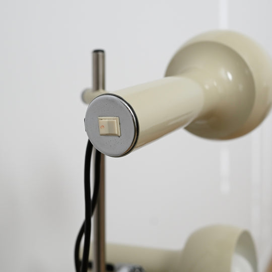 Mid Century Oslo Twin Head Chrome Standing Lamp