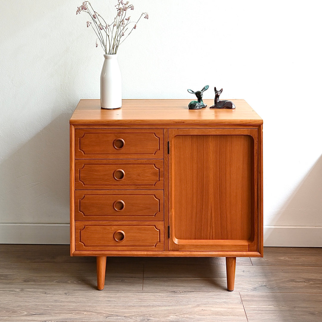 Mid Century Teak Sideboard LP Record Cabinet by Chiswell