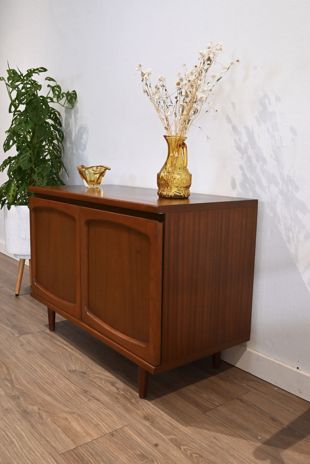 Mid Century Teak Sideboard LP Record Cabinet by Noblett