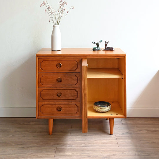 Mid Century Teak Sideboard LP Record Cabinet by Chiswell