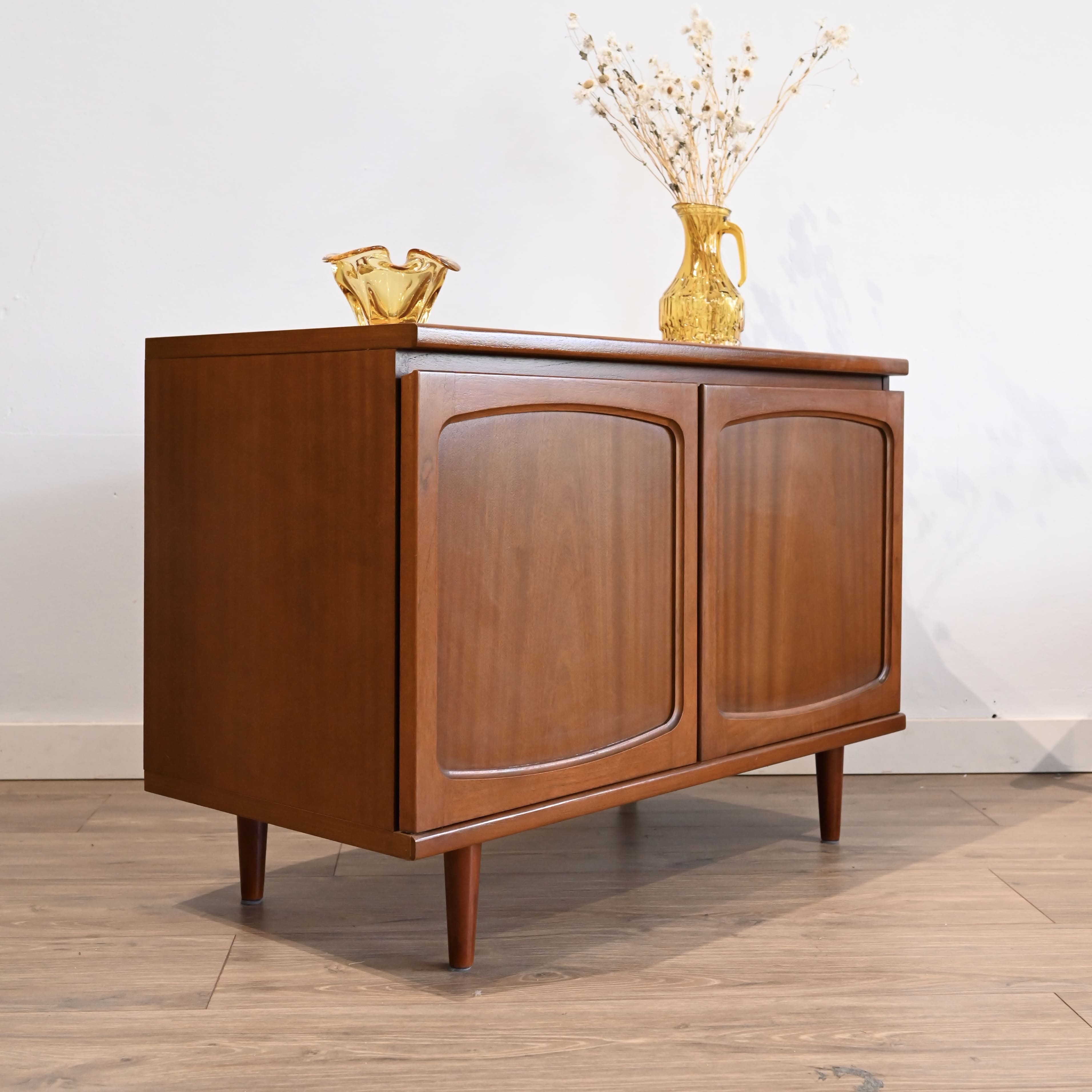 Mid Century Teak Sideboard LP Record Cabinet by Noblett