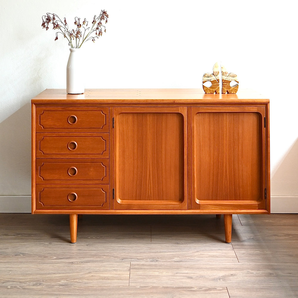 Mid Century Teak Sideboard LP Record Cabinet by Chiswell