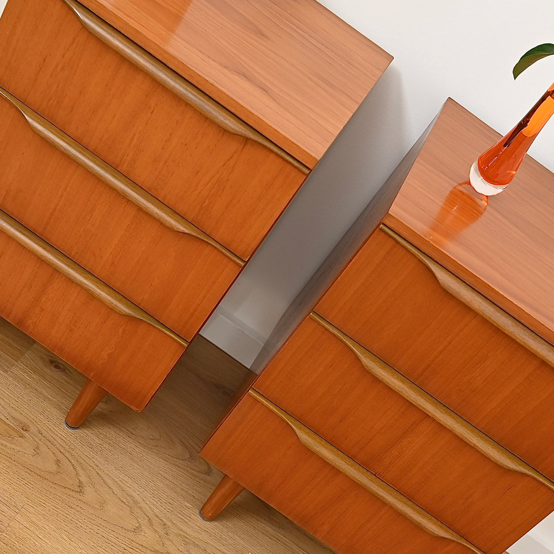 Pair - Mid Century Teak Bedside Tables Night Stands by Macrob