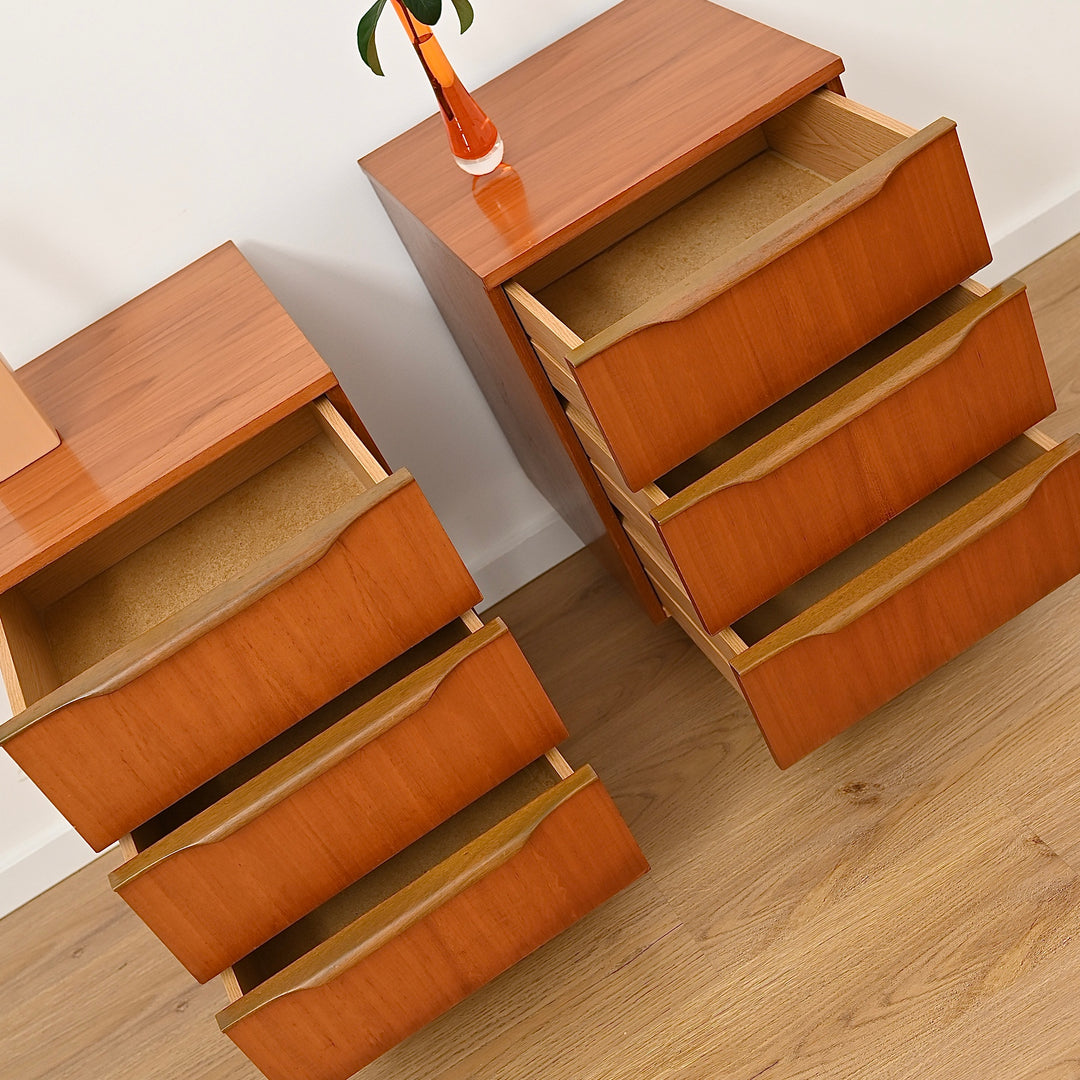 Pair - Mid Century Teak Bedside Tables Night Stands by Macrob