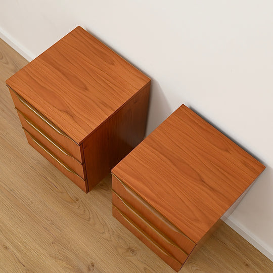Pair - Mid Century Teak Bedside Tables Night Stands by Macrob