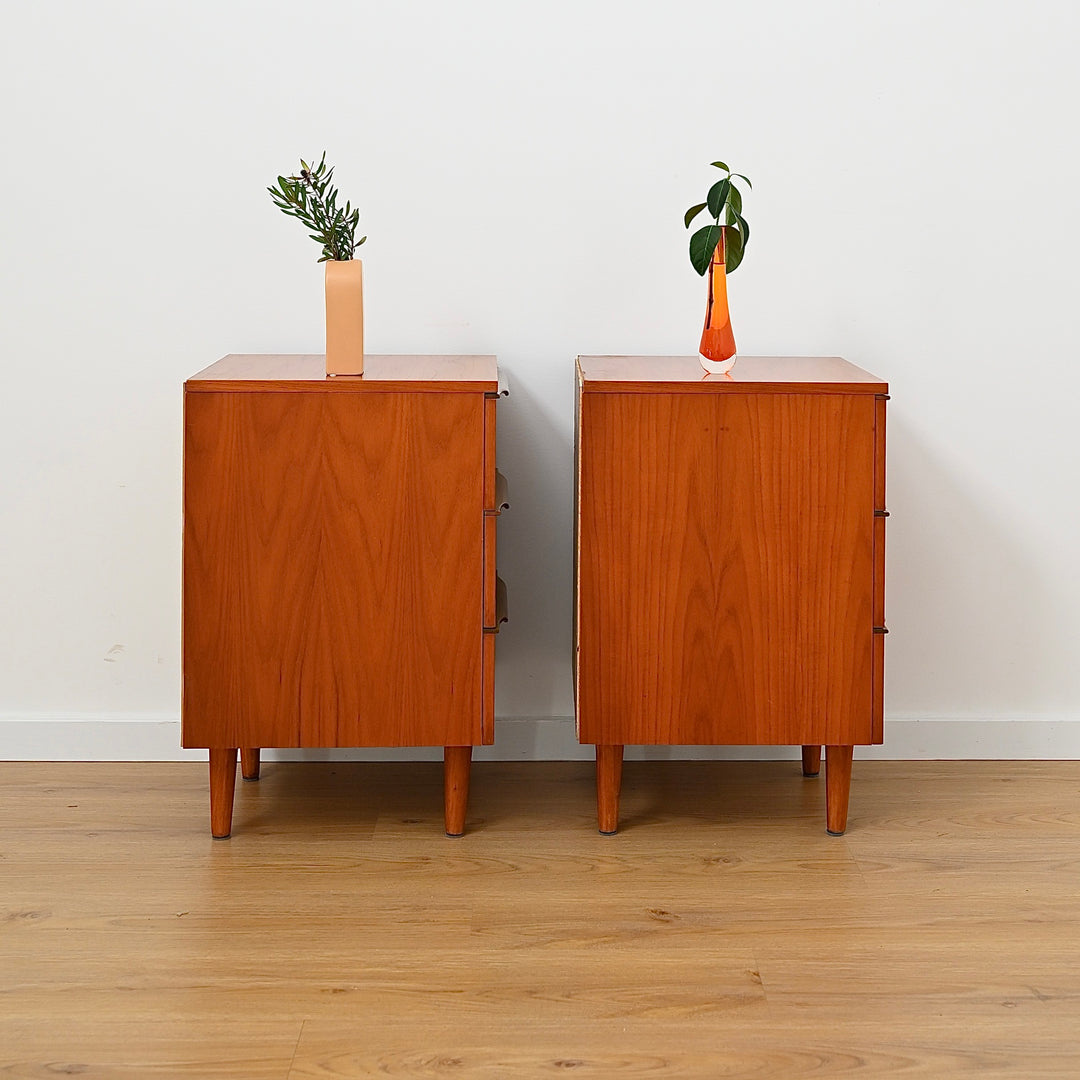 Pair - Mid Century Teak Bedside Tables Night Stands by Macrob