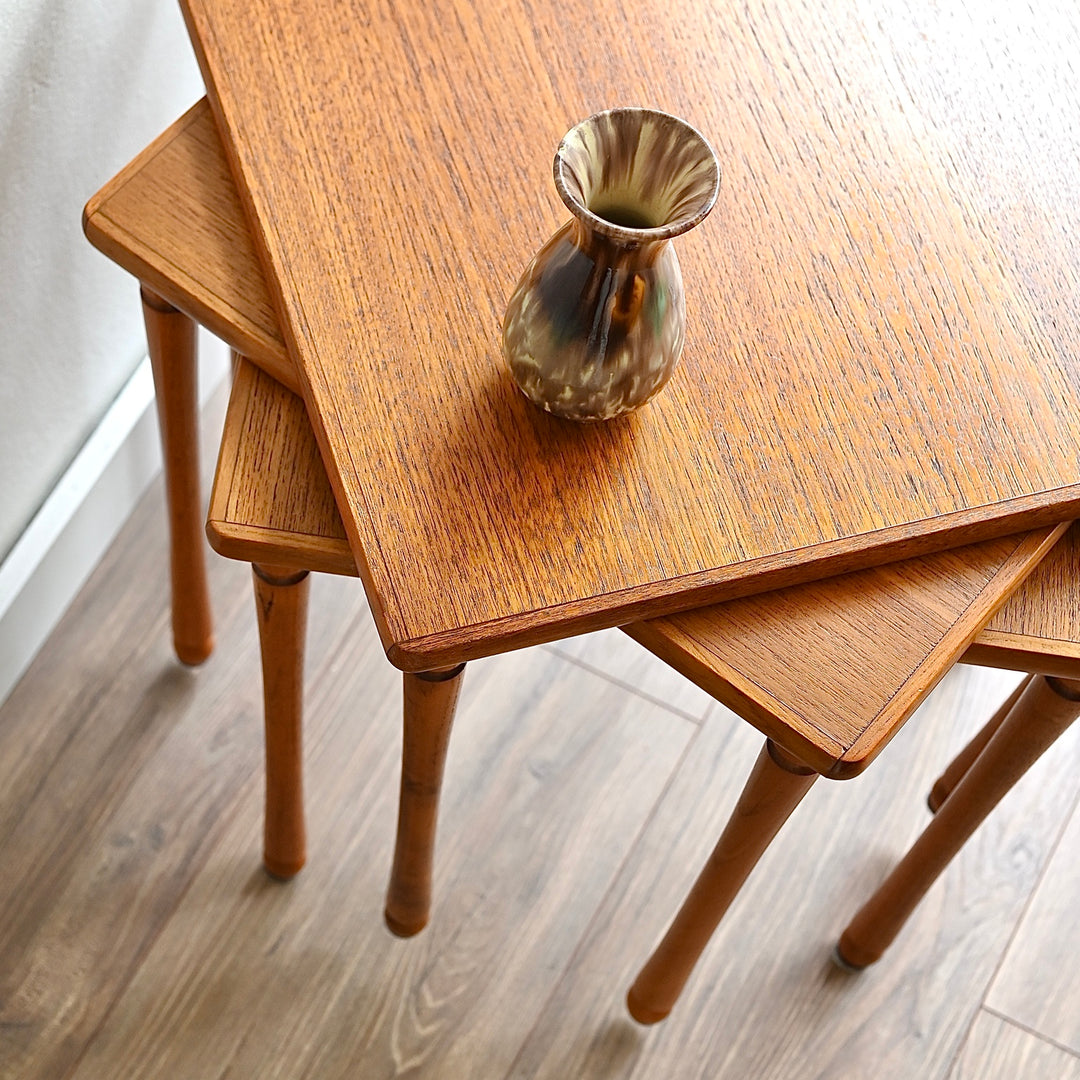 Mid Century Teak Coffee Side Table Trio by Chiswell