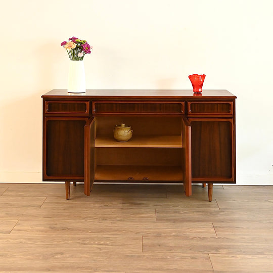 Mid Century Walnut Sideboard Buffet by Chiswell