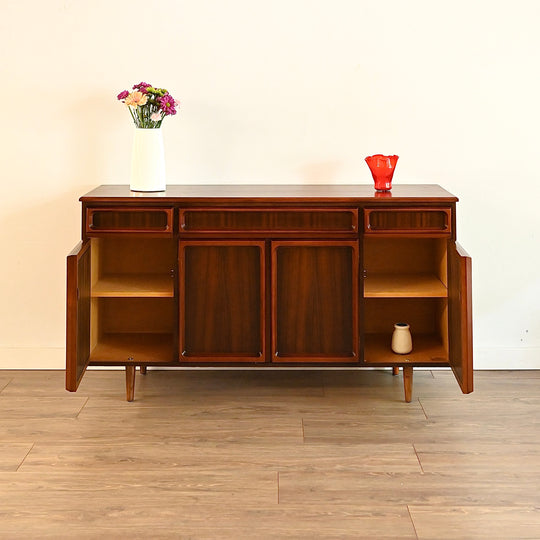 Mid Century Walnut Sideboard Buffet by Chiswell