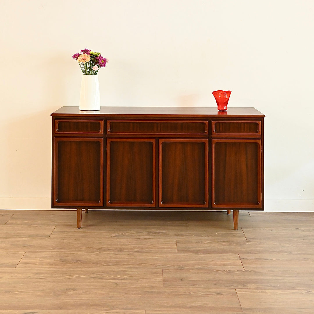 Mid Century Walnut Sideboard Buffet by Chiswell