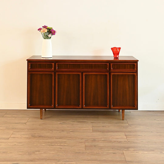 Mid Century Walnut Sideboard Buffet by Chiswell