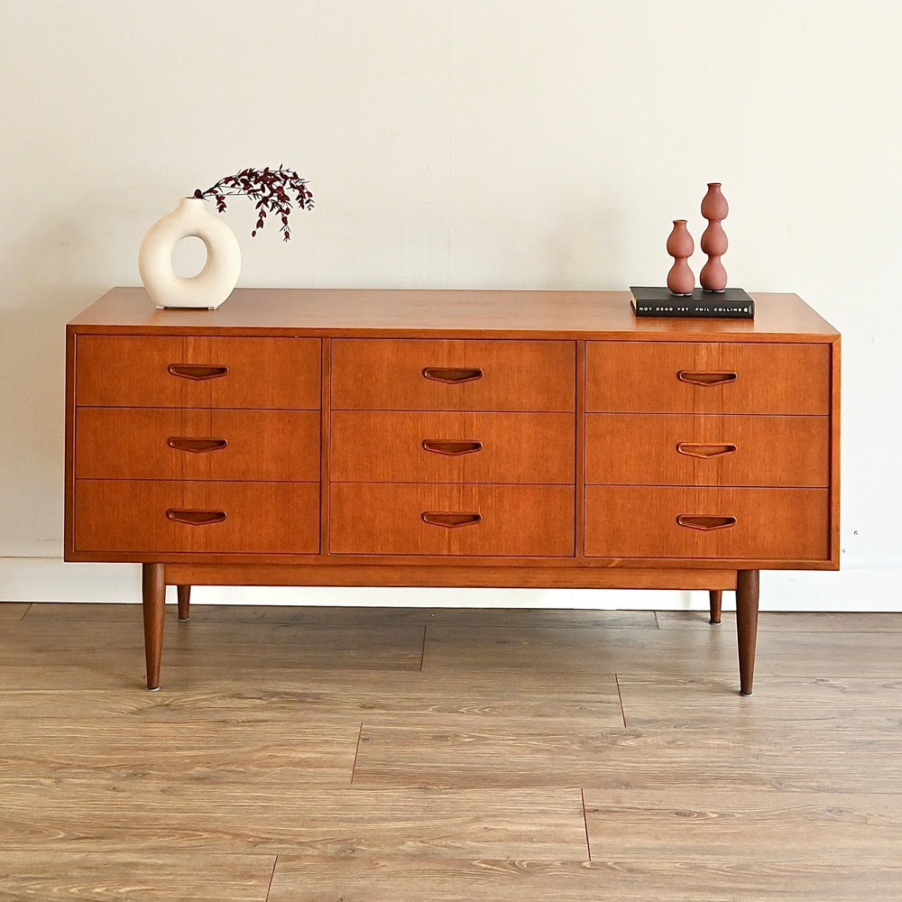 Mid Century Teak Sideboard Dresser Low Boy by Berryman