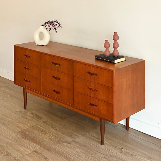 Mid Century Teak Sideboard Dresser Low Boy by Berryman