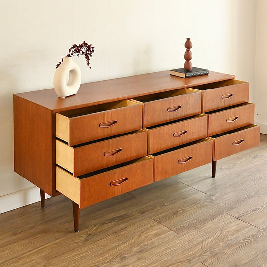 Mid Century Teak Sideboard Dresser Low Boy by Berryman