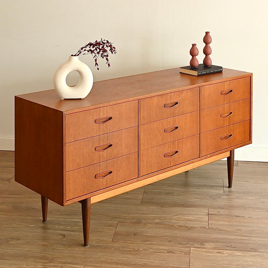 Mid Century Teak Sideboard Dresser Low Boy by Berryman