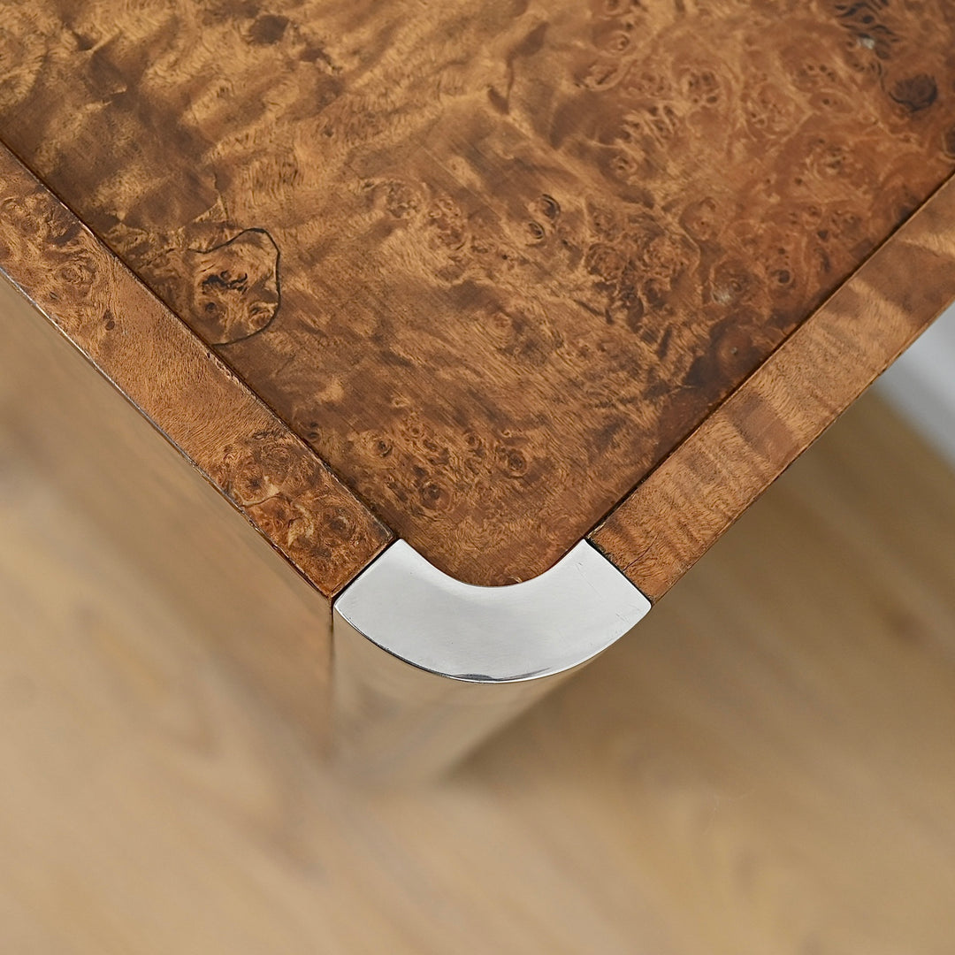 1960's Italian Burl Wood Bar Sideboard by Willy Rizzo