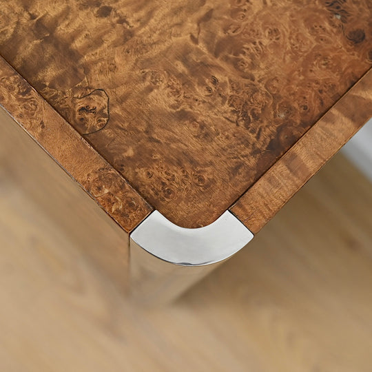 1960's Italian Burl Wood Bar Sideboard by Willy Rizzo